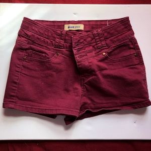 Maroon Jean Shorts